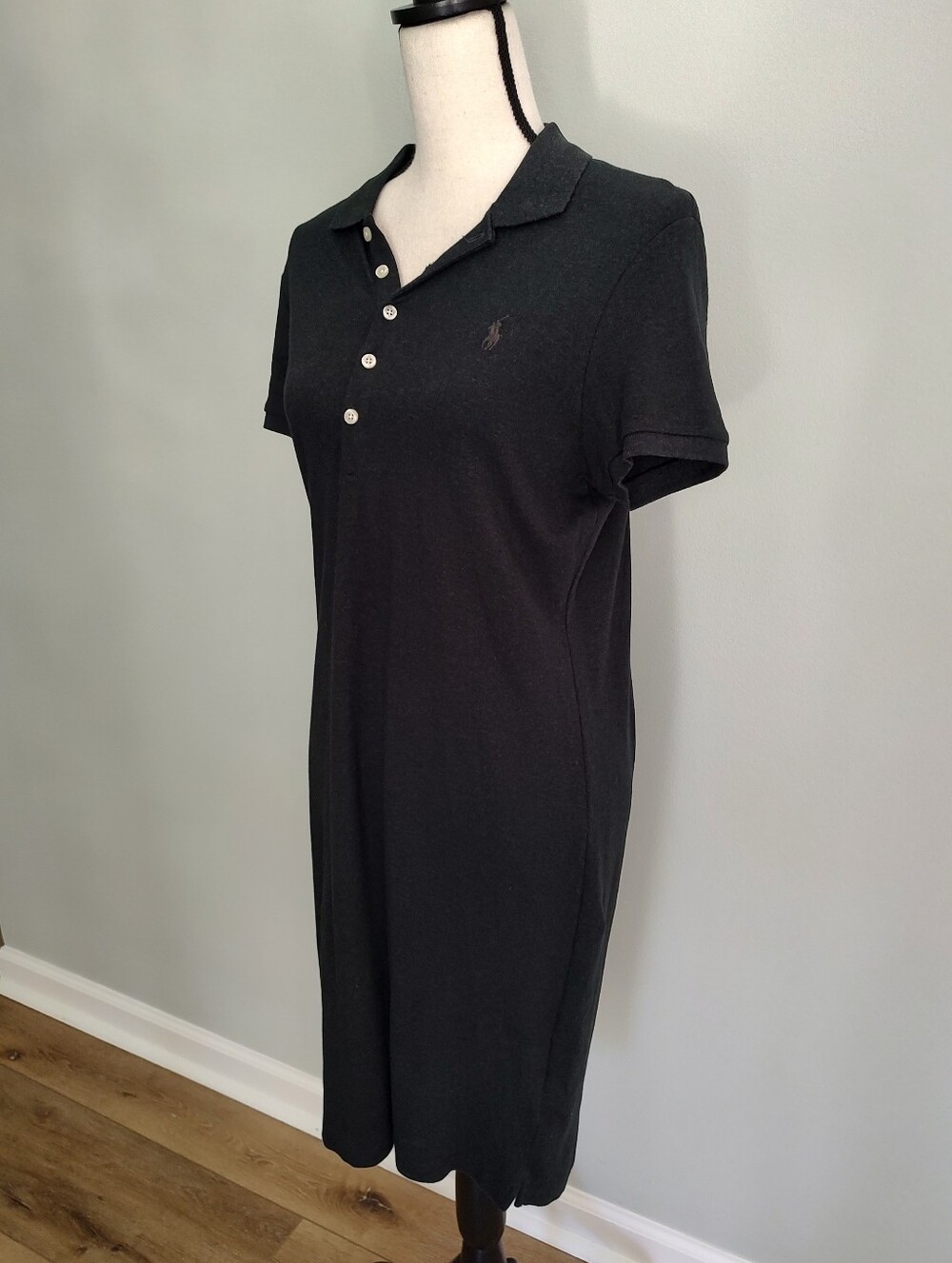Polo Ralph Lauren Gray Polo Dress Cotton Preppy Old Money Coastal M